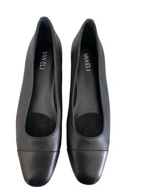 Vaneli Black Leather Square Toe Pumps – Size 9N – Made in Italy